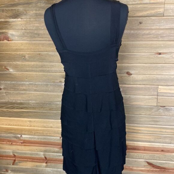 La Belle Black Ruffled Cocktail Dress Size Medium 0743 - Picture 5 of 6